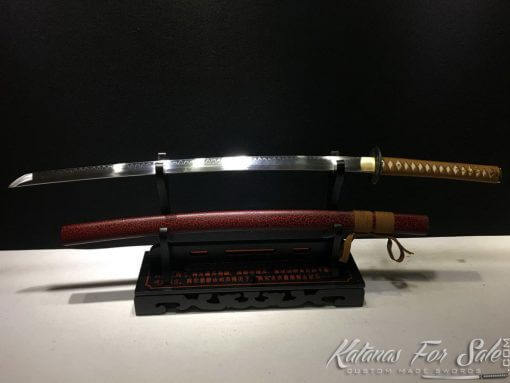 Katana T10 Clay Tempered Steel Red Leopard Saya - Image 2