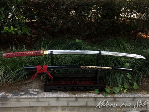 Katana sword T10 Clay Tempered Steel with Round Hamon and Hadori Polish - Image 13