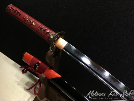 Katana T10 Clay Tempered Steel with Choji Hamon & Hadori Polish in Black - Image 14