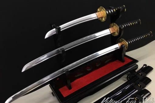 Katana, Wakizashi & Tanto Sword Set 1060 Carbon Steel