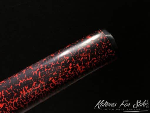 Hand Crafted Katana 1095 Folded Steel with Red Acid Dye - Image 14