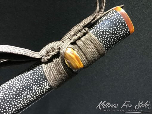 T10 Folded Clay Tempered Steel Katana with Feather Hadori Polish in Purple - Image 13