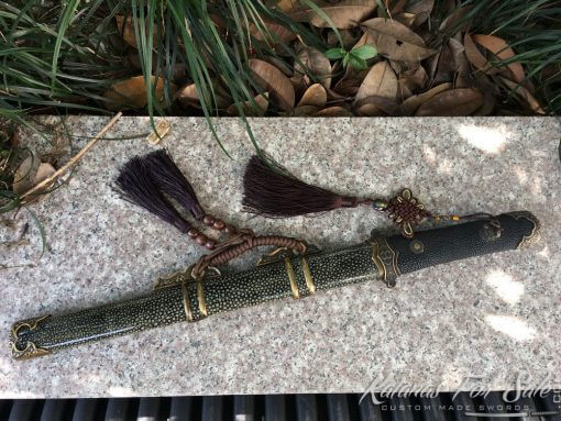 Straight Tanto blade T10 Folded Clay Tempered Steel with Kiriha Zukuri Kissaki - Image 8