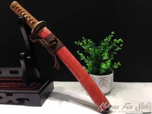 Japanese Tanto T10 Folded Clay Tempered Steel with Hadori Polish - Image 2