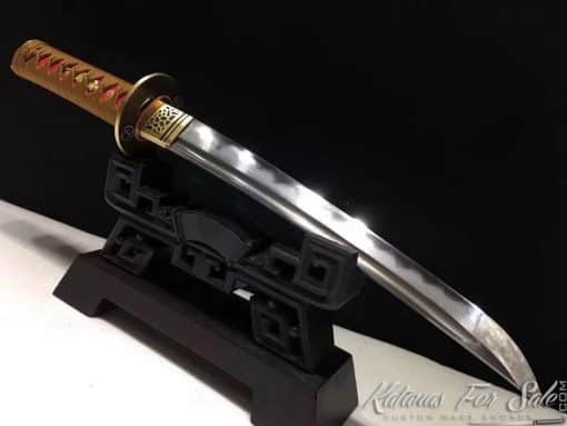 Japanese Tanto T10 Folded Clay Tempered Steel with Hadori Polish - Image 3