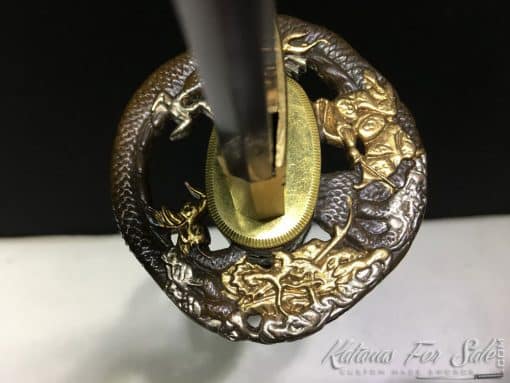 Ninjato Sword T10 Folded Clay Tempered Steel with Hadori Polish in Purple - Image 20