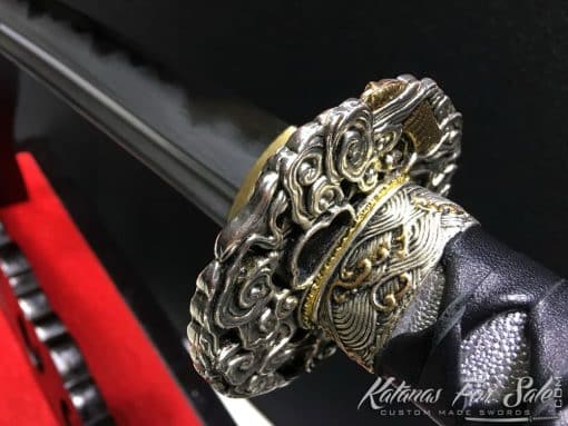 Hand Made Katana T10 Folded Clay Tempered Steel with Hadori Polish - Image 13