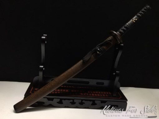 Japanese Wakizashi T10 Folded Clay Tempered Steel with Hadori Polish - Image 15
