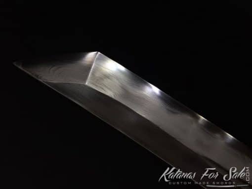 Japanese Wakizashi T10 Folded Clay Tempered Steel with Hadori Polish - Image 12