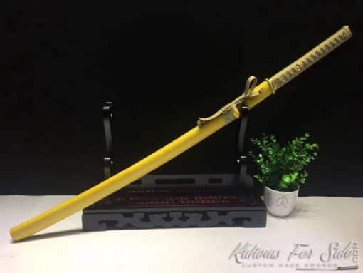 Samurai Katana T10 Clay Tempered Steel with Gold Blade - Image 6