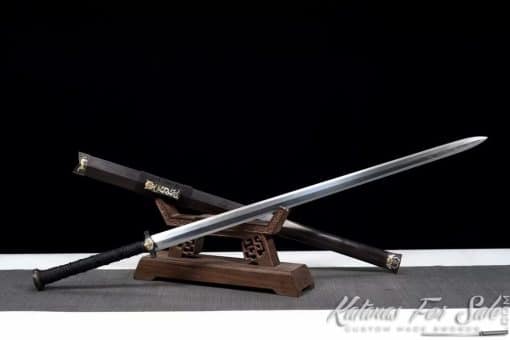 Limited Edition Chinese Jian Sword T10 Folded Steel with Special Feather Pattern - Image 4