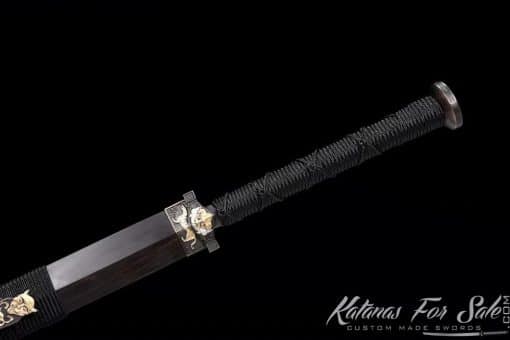 Limited Edition Chinese Jian Sword T10 Folded Steel with Special Feather Pattern - Image 12
