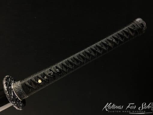 Japanese Nodachi 9260 Folded Spring Steel with Sparkle Black Hardwood Saya - Image 6