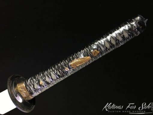 Japanese Samurai Katana 9260 Spring Steel with Gold Acid Dye - Image 5