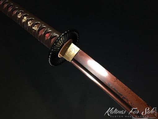 Katana & Wakizashi Sword Set T10 Folded Clay Tempered Steel with Hadori Polish & Red Acid Dye - Image 5
