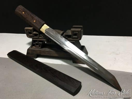 Shirasaya Tanto T10 Folded Clay Tempered Steel with Kiriha Zukuri Kissaki - Image 2