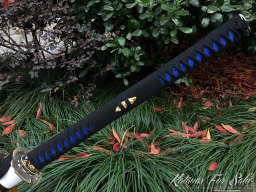 Nagamaki Sword 1095 Folded Steel with Purple Acid Dye - Image 7