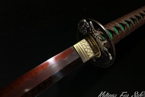 Samurai Katana T10 Folded Clay Tempered Steel with Hadori Polish & Red Acid Dye
