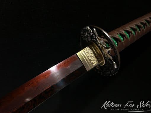Samurai Katana T10 Folded Clay Tempered Steel with Hadori Polish & Red Acid Dye