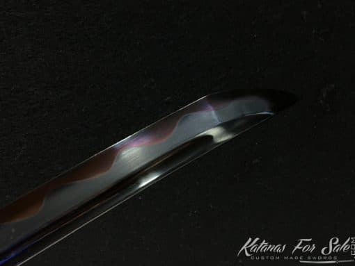 Ronin Katana T10 Clay Tempered Steel with Black and Red Acid Dye - Image 7
