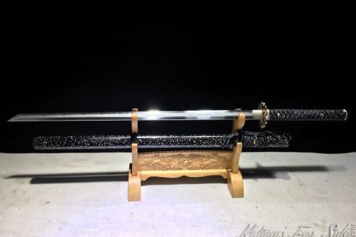 Ninjato T10 Folded Clay Tempered Steel with Hadori Polish and Kiriha Zukuri Kissaki
