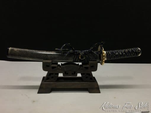 Japanese Tanto T10 Folded Clay Tempered Steel with Hadori Polish, Purple Acid Dye and Kiriha Zukuri Kissaki - Image 7