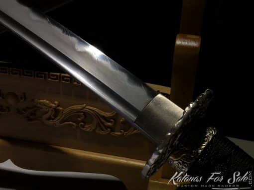 Katana Sword T10 Folded Clay Tempered Steel with Feather Hadori Polish - Image 4
