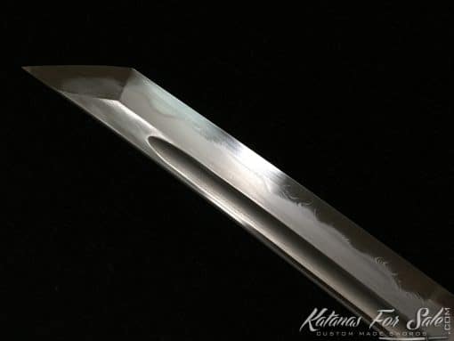 Damascus Katana Blade T10 Folded Clay Tempered Steel with Feather Hadori Polish and Kiriha Zukuri Kissaki - Image 7