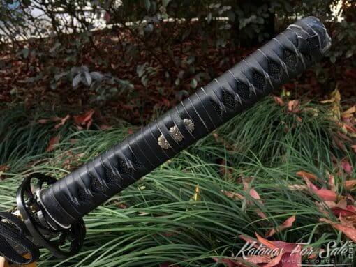 Black Blade Katana T10 Clay Tempered Steel with Hadori Polish Black Acid Dye & Choji Hamon - Image 3