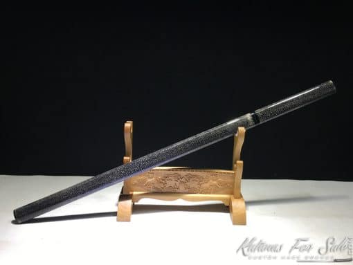 Straight Blade Shirasaya Ninjato T10 Clay Tempered Steel with Kiriha Zukuri Kissaki - Image 4
