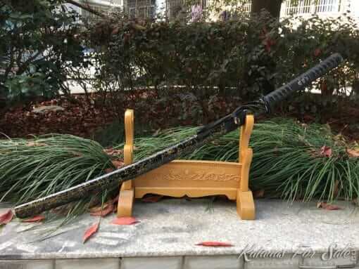 Black Blade Katana T10 Clay Tempered Steel with Hadori Polish Black Acid Dye & Choji Hamon - Image 4