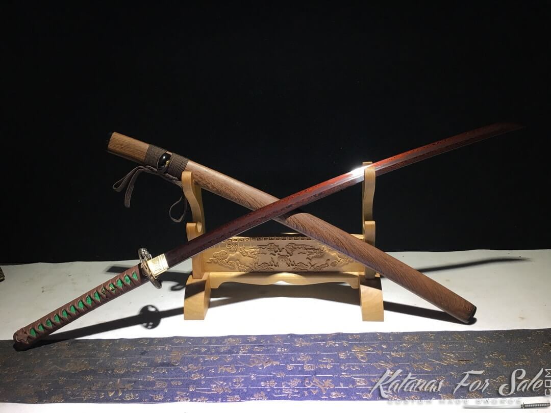 Hand-Made-Samurai-Japanese-Katana-Red-Acid-Blade