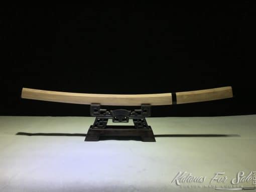 Hexagon Maple Wood Shirasaya Wakizashi T10 Folded Clay Tempered Steel with Hadori Polish