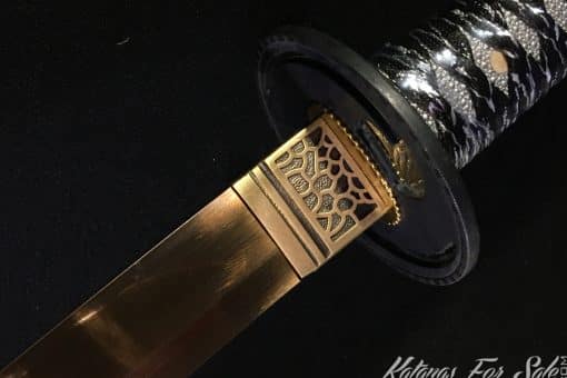 Japanese Samurai Katana 9260 Spring Steel with Gold Acid Dye