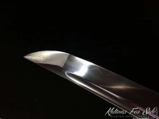 Tanto Blade T10 Clay Tempered Steel with Black Semi Red Ray Skin Saya - Image 4