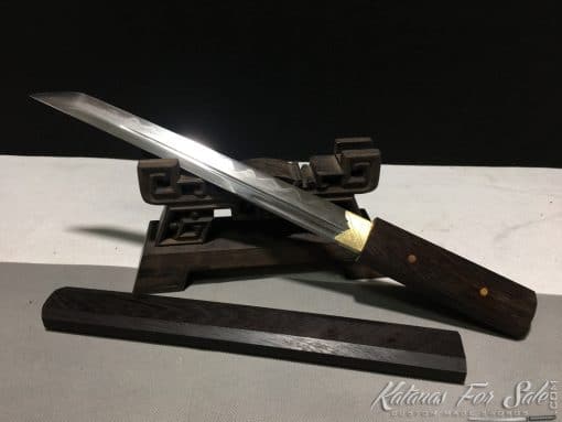 Shirasaya Tanto T10 Folded Clay Tempered Steel with Kiriha Zukuri Kissaki