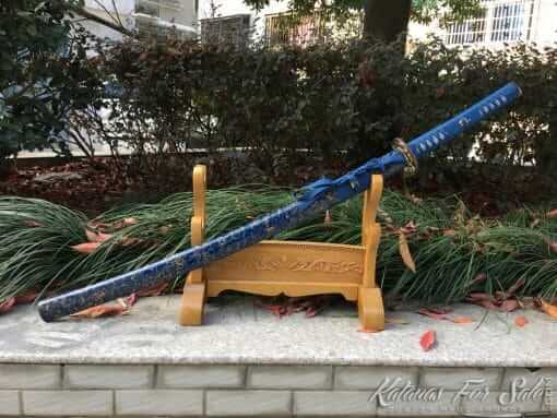 Katana Sword 1095 Folded Steel with Purple Acid Dye - Image 6