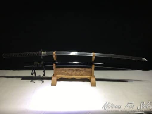 Japanese Nodachi 9260 Folded Spring Steel with Sparkle Black Hardwood Saya - Image 3