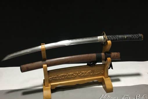 Wakizashi T10 Folded Clay Tempered Steel with Hadori Polish and Kiriha Zukuri Kissaki