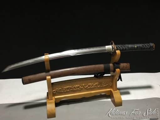 Wakizashi T10 Folded Clay Tempered Steel with Hadori Polish and Kiriha Zukuri Kissaki