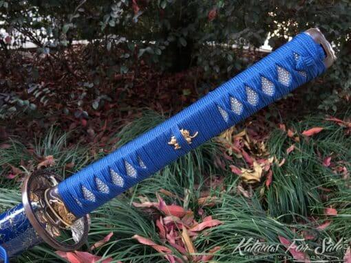 Katana Sword 1095 Folded Steel with Purple Acid Dye - Image 2