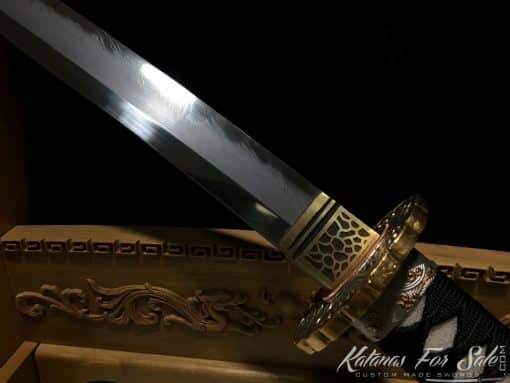 Real Katana T10 Folded Clay Tempered Steel with Feather Hadori Polish - Image 7