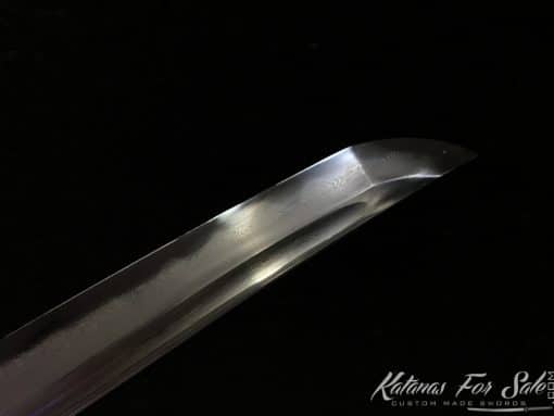 Hexagon Maple Wood Shirasaya Wakizashi T10 Folded Clay Tempered Steel with Hadori Polish - Image 4