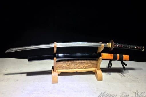 Katana T10 Folded Clay Tempered Steel with Feather Hadori Polish