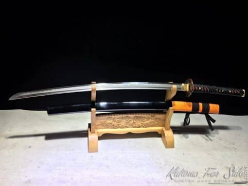 Katana T10 Folded Clay Tempered Steel with Feather Hadori Polish