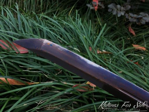 Nagamaki Sword 1095 Folded Steel with Purple Acid Dye - Image 4