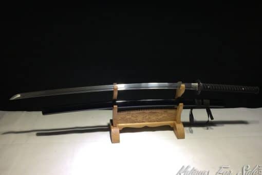Japanese Nodachi 9260 Folded Spring Steel with Sparkle Black Hardwood Saya