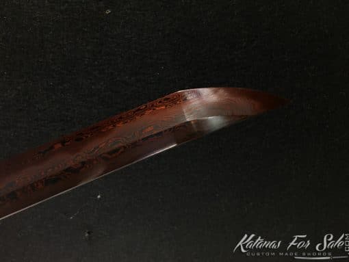 Samurai Katana T10 Folded Clay Tempered Steel with Hadori Polish & Red Acid Dye - Image 10