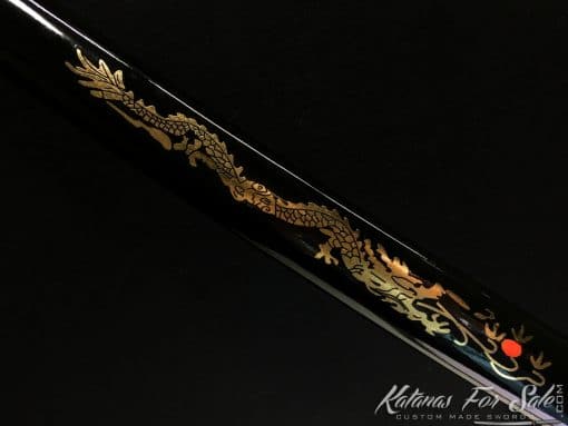 Katana & Wakizashi Sword Set T10 Folded Clay Tempered Steel with Hadori Polish & Red Acid Dye - Image 3