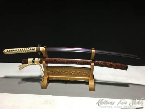 Hand Made Katana T10 Folded Clay Tempered Steel with Hadori Polish and Kiriha Zukuri Kissaki - Image 8